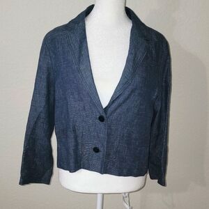Margaret Howell Linen Denim Blue Blazer